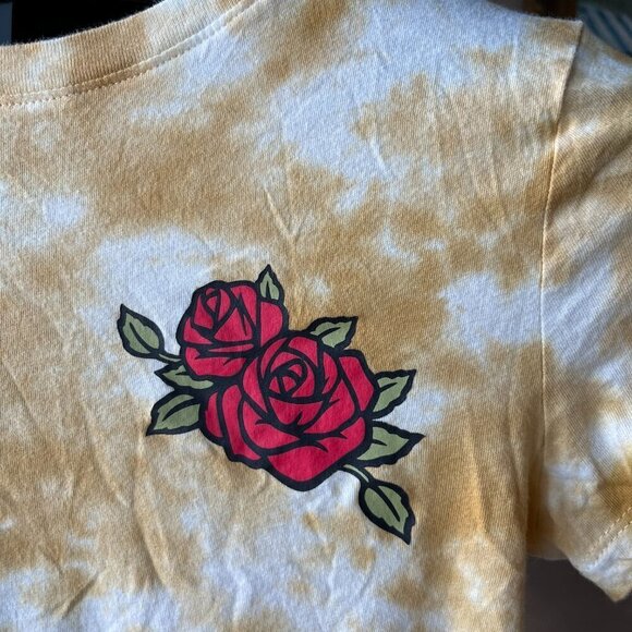 AEROPOSTALE Baby Tee Rose Duo Tie-Dye Graphic  Cotton Blend  T-Shirt - Picture 6 of 7